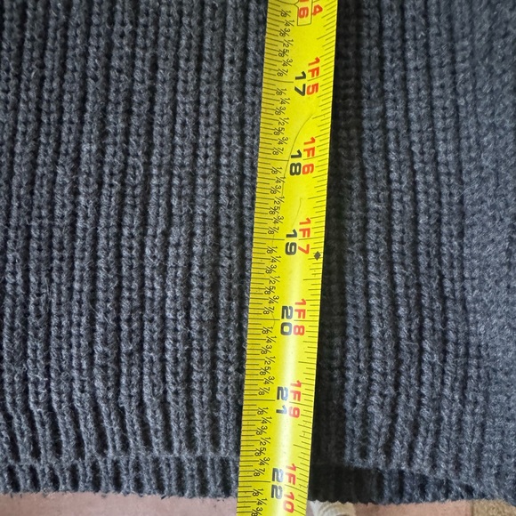 Quince Organic Cotton Gray Sweater Chunky Fisherman Crew Rib Ribbed Knit Size M - Picture 12 of 12